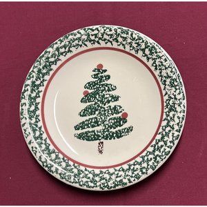 VTG Salad Plates 8"Furio Home Holiday Green Sponge Christmas Tree replacements